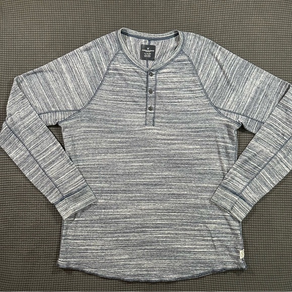 American Eagle Outfitters Other - American Eagle Outfitters Mens XL Heather Blue Henley Long Sleeve Shirt